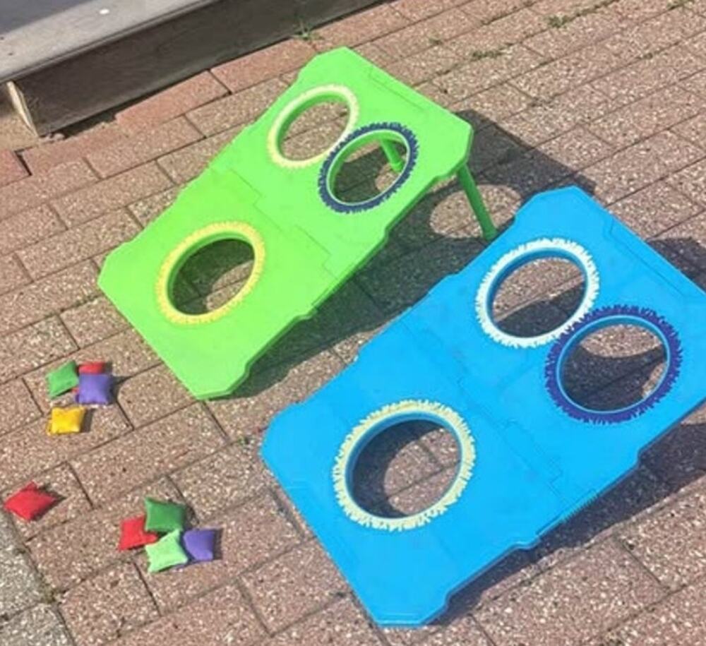 Kids Bean Bag Toss Lawn Game 2 Targets Bean Bags Folding Outdoor Travel